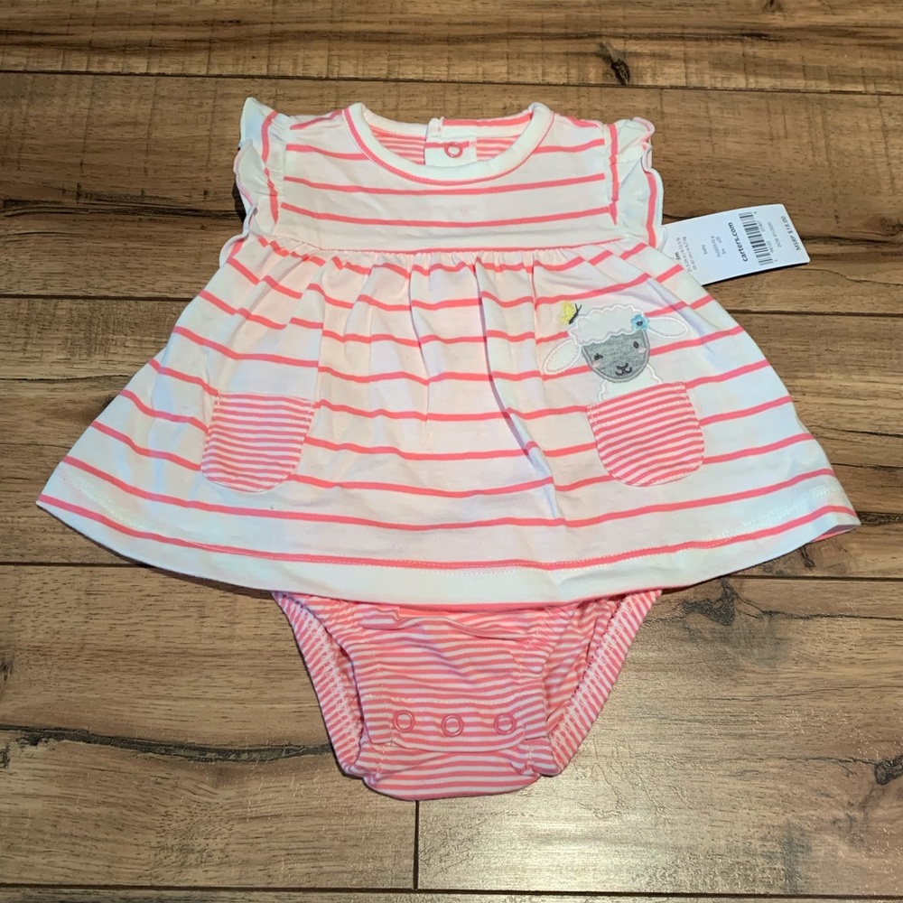 NWT Carter’s Pink & White Skirted Onesie